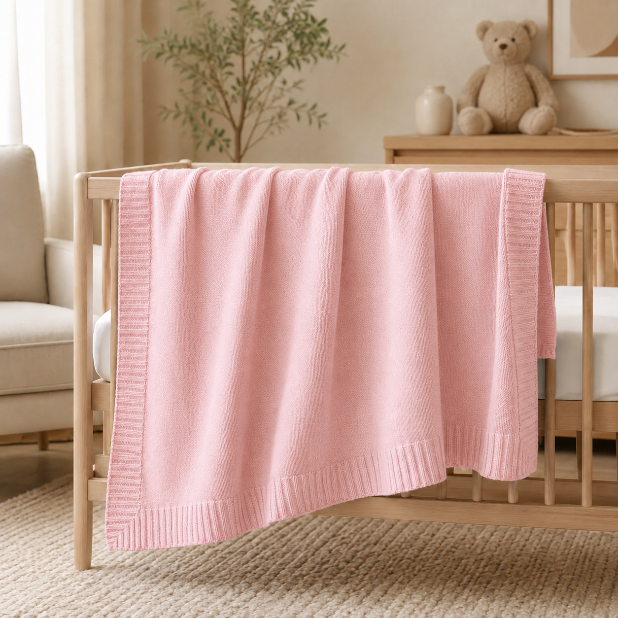 baby pink cashmere blanket